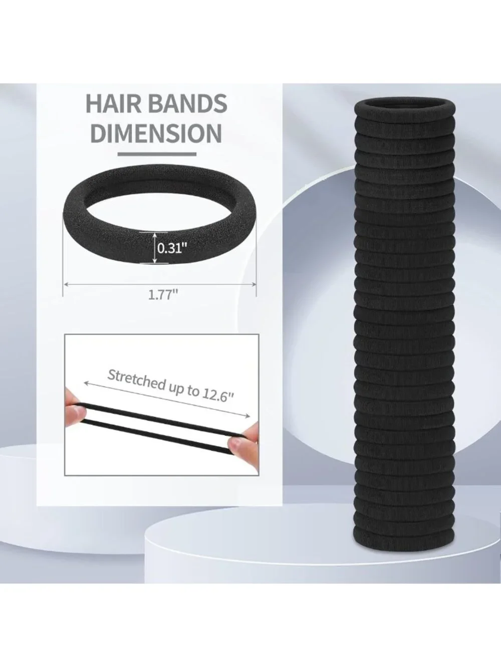 150 Pcs No Damage Elastic Hair Ties for Thick & Thin Hair, Soft Ponytail Holders